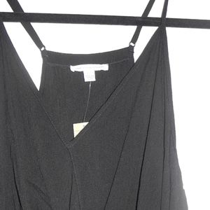 Black Wrap-style Tank Top